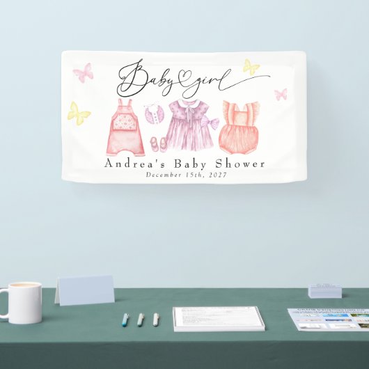 Waterverf babykleding | Het is een meisje Baby sho Spandoek (Beurs)