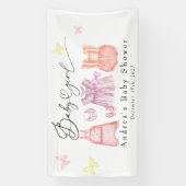 Waterverf babykleding | Het is een meisje Baby sho Spandoek (Verticaal)