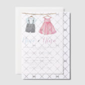 Waterverf Babykleding Spaans Geslacht Onthulling Vellum Uitnodigingen (Offset (Uitnodiging))