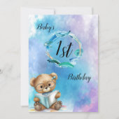 Waterverf Baby's 1e Verjaardag Kaart (Voorkant)