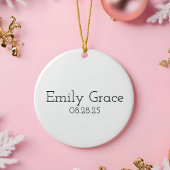 Waterverf Baby's eerste kerst Ornament