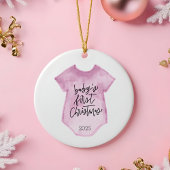 Waterverf Baby's eerste kerst Ornament