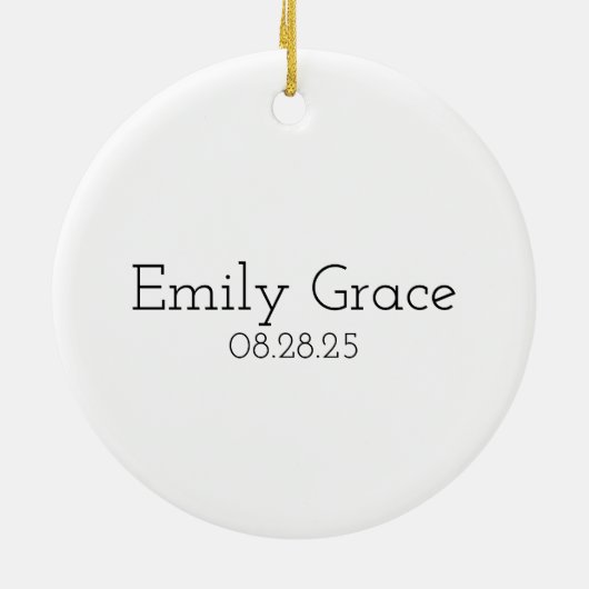 Waterverf Baby's eerste kerst Ornament (Achterkant)