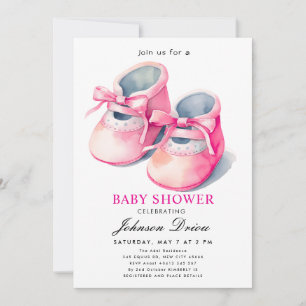 Waterverf Babyschoenen Thema Neutrale Baby Showe Kaart