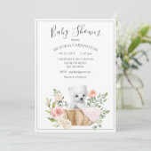 Waterverf babyshower IJsbeer Kaart (Staand voorkant)