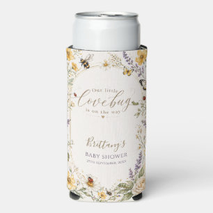Waterverf Babyshower Wilde Bloemen Insecten Seltzer Blikjeskoeler