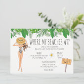 Waterverf Bachelorette Beach Party Kaart (Staand voorkant)