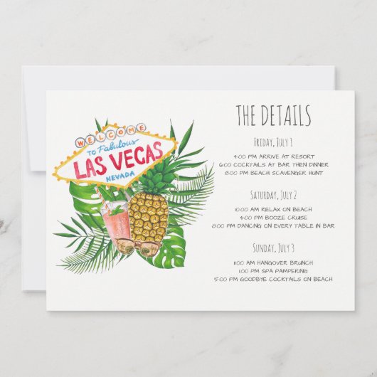 Waterverf Bachelorette Beach Party Kaart (Achterkant)