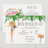 Waterverf Bachelorette Beach Party Kaart (Voorkant / Achterkant)