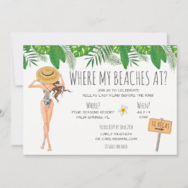Waterverf Bachelorette Beach Party Kaart