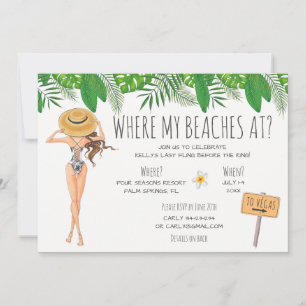 Waterverf Bachelorette Beach Party Kaart