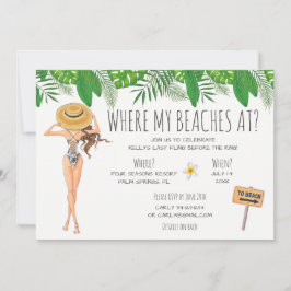 Waterverf Bachelorette Beach Party Kaart