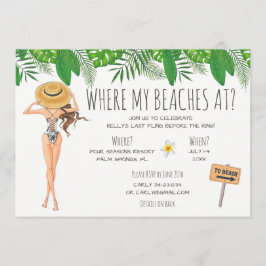 Waterverf Bachelorette Beach Party Kaart