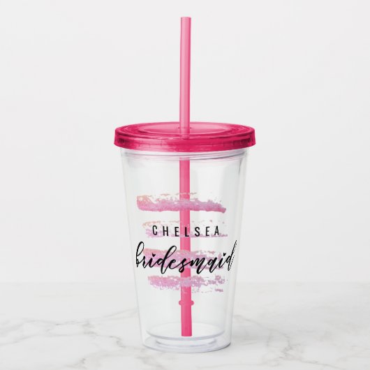 Waterverf Bachelorette Bridesmaid Acryl Drinkbeker (Voorkant)