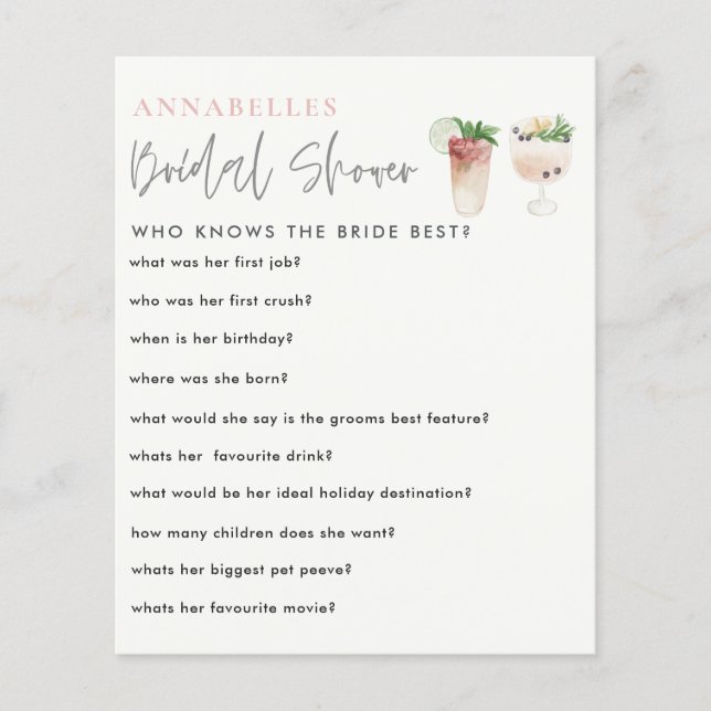 waterverf bachelorette die de bride game kent (Voorkant)