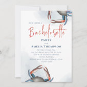 Waterverf Bachelorette Party Blue Crab Coastal Kaart (Voorkant)