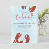 Waterverf Bachelorette Party Red Lobster Coastal Kaart (Staand voorkant)