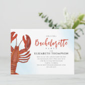 Waterverf Bachelorette Party Red Lobster Coastal Kaart (Staand voorkant)