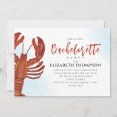 Waterverf Bachelorette Party Red Lobster QR Code Kaart (Voorkant)