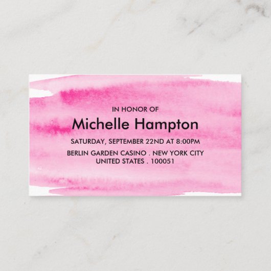 Waterverf Bachelorette Party Ticket (Achterkant)