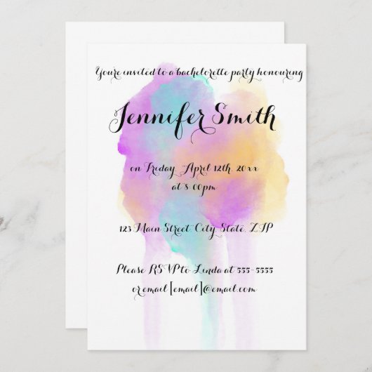 Waterverf Bachelorette Party Uitnodigingen (Voorkant / Achterkant)