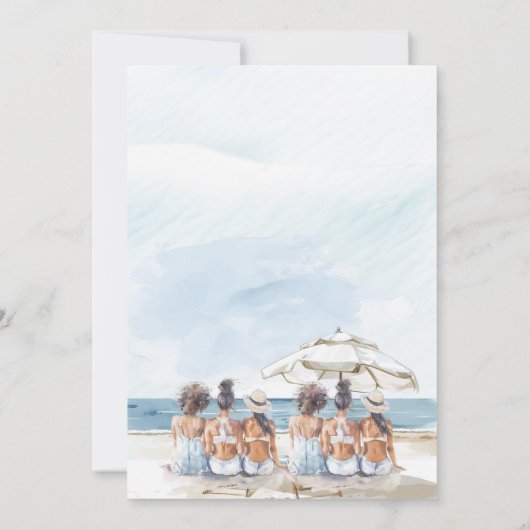 Waterverf Bachelorette Party Weekend Oceanside Kaart (Achterkant)