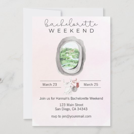 Waterverf Bachelorette Planet Uitnodiging (Voorkant)