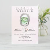 Waterverf Bachelorette Planet Uitnodiging (Staand voorkant)