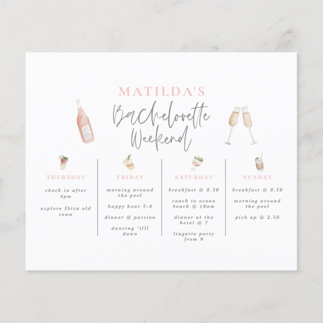 Waterverf Bachelorette weekend (Voorkant)
