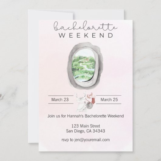 Waterverf Bachelorette Weekend Kaart (Voorkant)