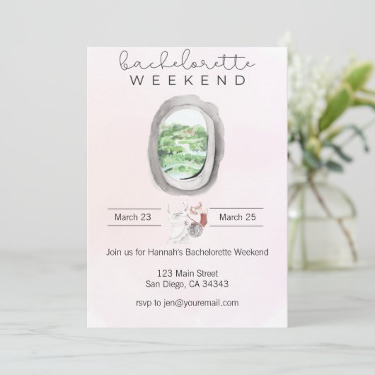 Waterverf Bachelorette Weekend Kaart (Staand voorkant)