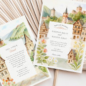 Waterverf BACHERACH Duitsland Huwelijk Kaart