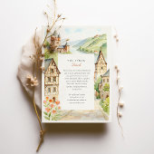 Waterverf BACHERACH Duitsland Huwelijk Kaart