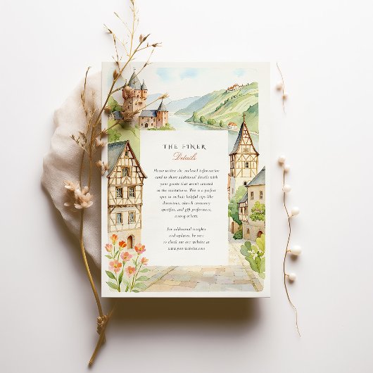 Waterverf BACHERACH Duitsland Huwelijk Kaart