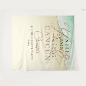 Waterverf Backdrops | Beach Bachelorette Party Wandkleed (Voorkant (horizontaal))