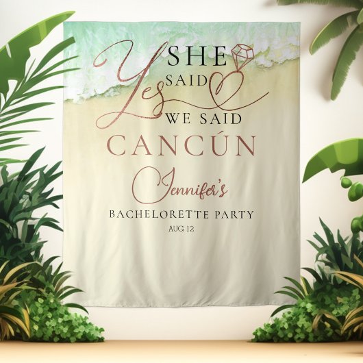 Waterverf Backdrops | Beach Bachelorette Party Wandkleed