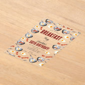 Waterverf Bacon & Eggs Ontbijt Brunch Verjaardag Acryl Uitnodigingen (Laagn)