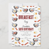 Waterverf Bacon & Eggs Ontbijt Brunch Verjaardag Kaart (Voorkant)