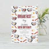 Waterverf Bacon & Eggs Ontbijt Brunch Verjaardag Kaart (Staand voorkant)