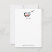 Waterverf Bacon & Eggs Ontbijt Eten Custom Name Bedankkaart (Voorkant)