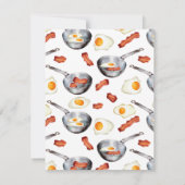Waterverf Bacon & Eggs Ontbijt Eten Custom Name Notitiekaartje (Achterkant)