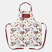 Waterverf Bacon & Eggs Ontbijt Eten Custom Name