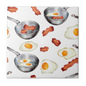 Waterverf Bacon & Eggs Ontbijt Eten Keuken Tegeltje (Voorkant)
