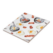 Waterverf Bacon & Eggs Ontbijt Eten Keuken Tegeltje (Zijkant)