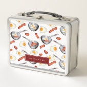 Waterverf Bacon & Eggs Ontbijt Voedingspatroon (Voorkant)