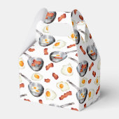 Waterverf Bacon & Eggs Ontbijt Voedingspatroon Bedankdoosjes (Achterkant)