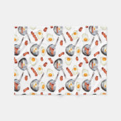 Waterverf Bacon & Eggs Ontbijt Voedingspatroon Fleece Deken (Voorkant (Horizontaal))