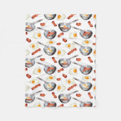 Waterverf Bacon & Eggs Ontbijt Voedingspatroon Fleece Deken (Voorkant)