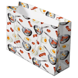 Waterverf Bacon & Eggs Ontbijt Voedingspatroon Groot Cadeauzakje