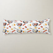 Waterverf Bacon & Eggs Ontbijt Voedingspatroon Lichaamskussen (Achterkant)